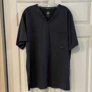 Healing Hands Men’s scrub top large Charcoal Gray